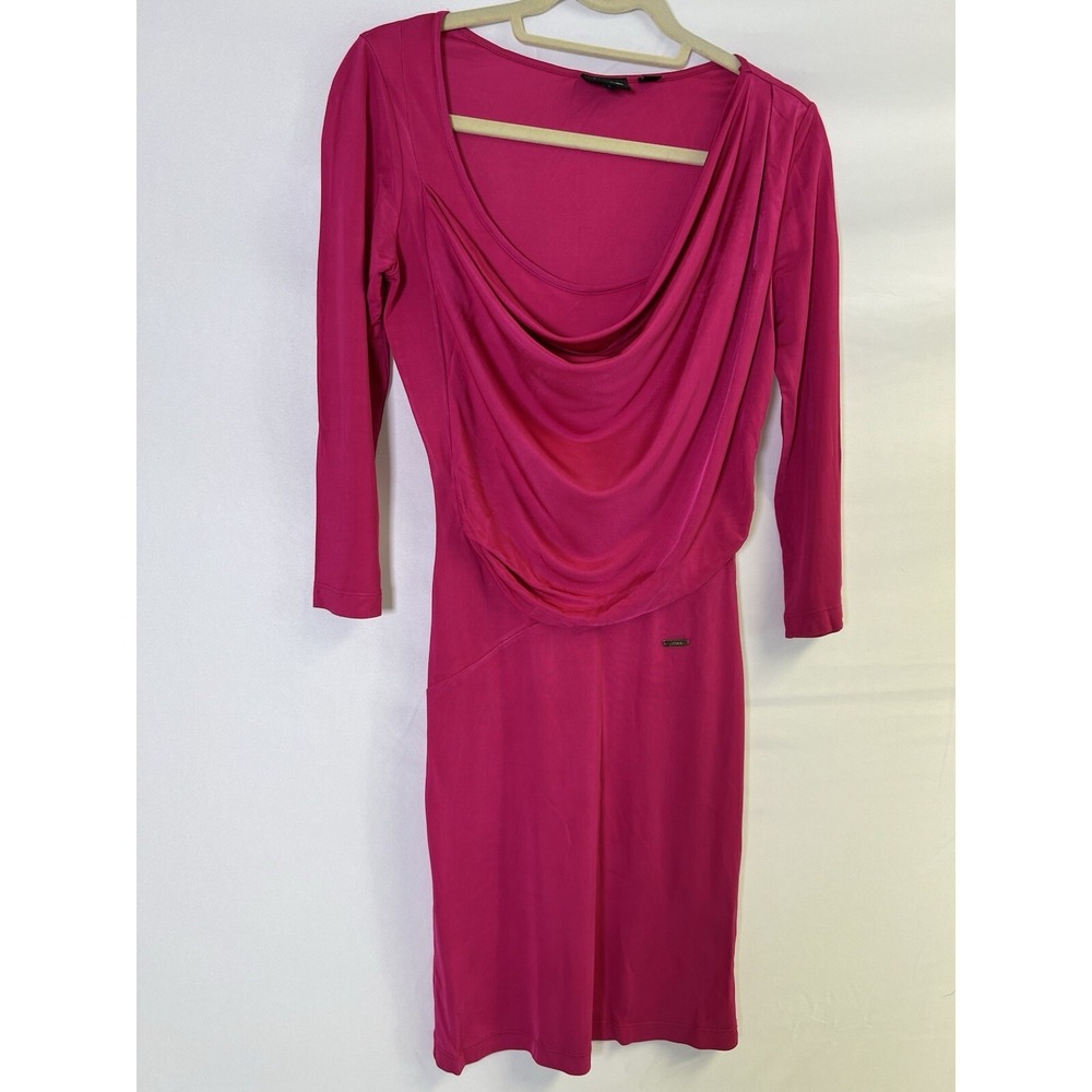 VTG Just Cavalli Hot‎ Pink Dress Long Sleeve Barbi Cocktail Party Size S